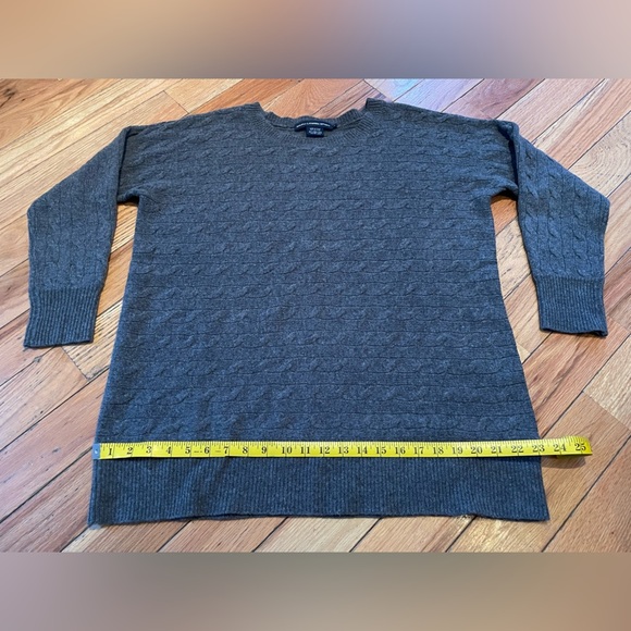 Ralph Lauren Sport Wool Rabbit Hair Gray Cable Knit Sweater Women's Size Large - Picture 11 of 12